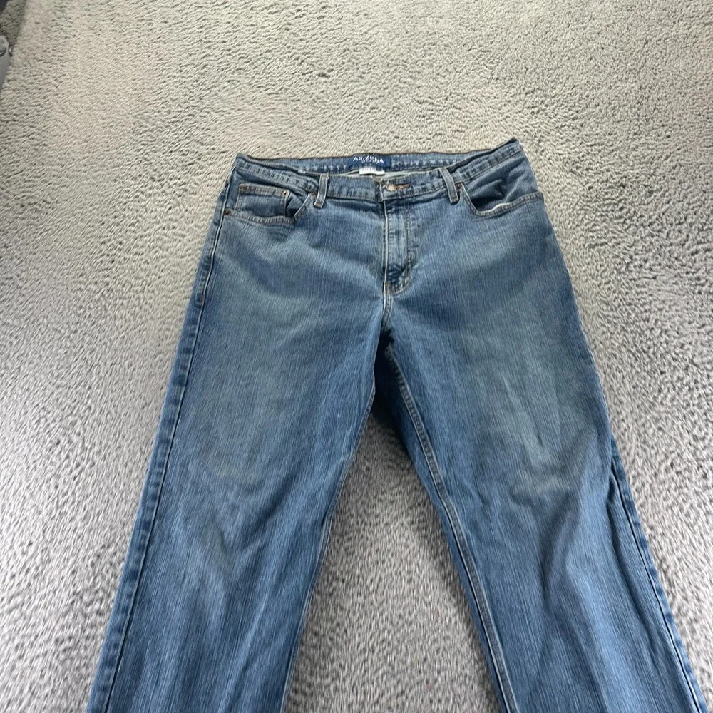 Arizona Flex Jeans Mens 34x32 Blue Denim Straight Relaxed Faded Workwear Stretch